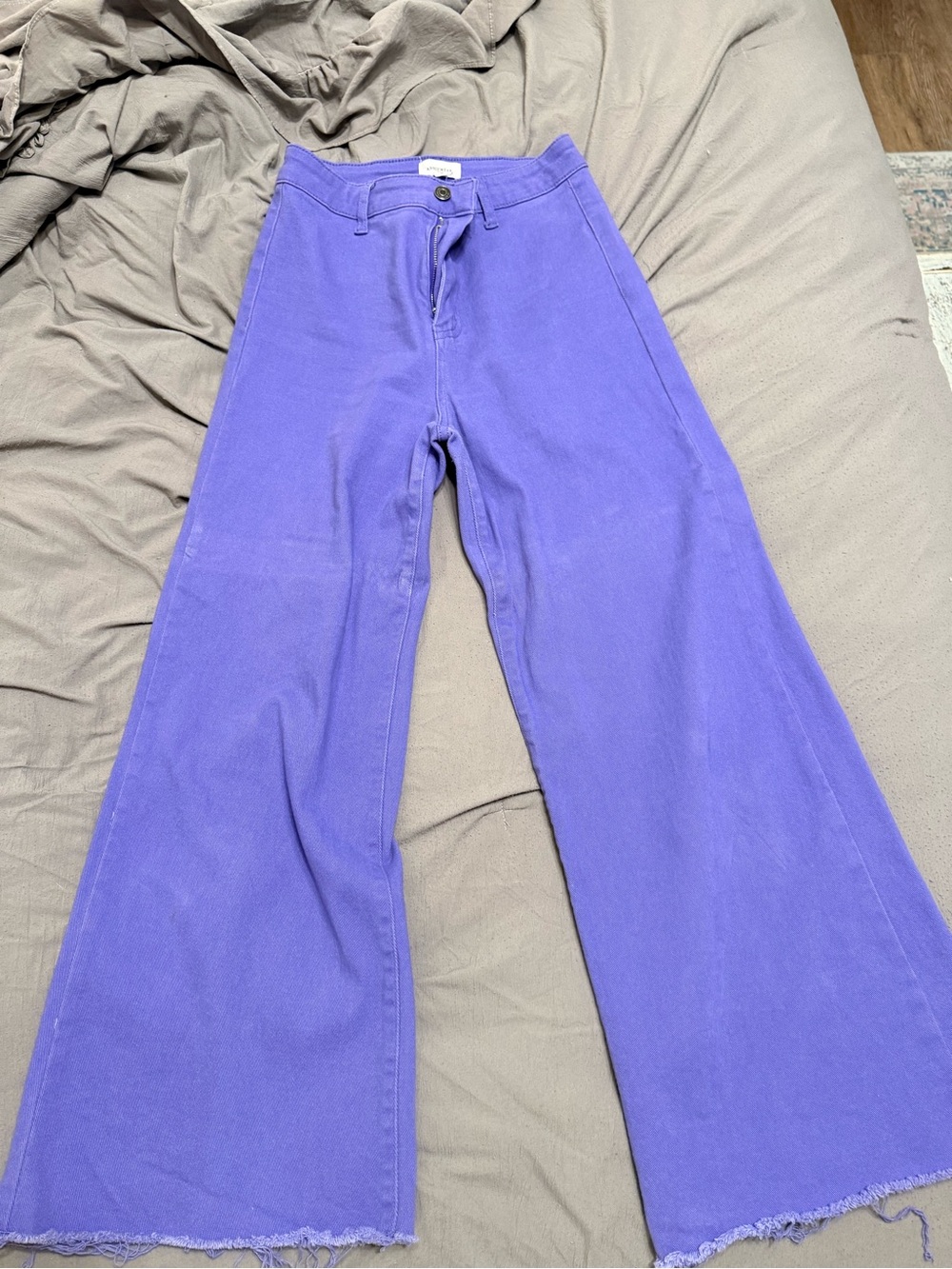 High-Rise Purple Wide-Leg Jeans by